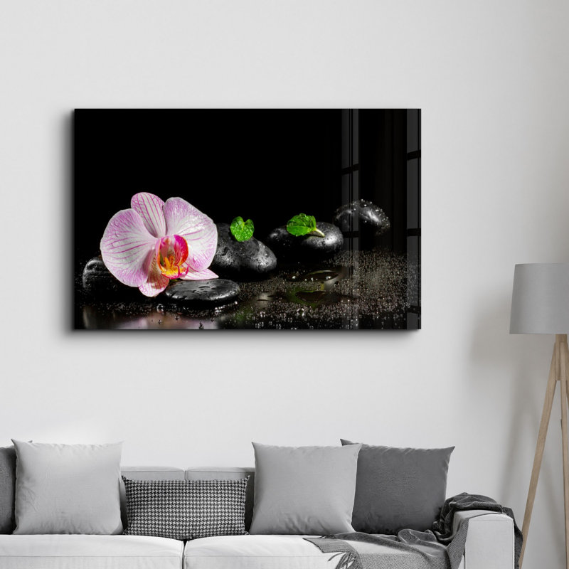 Peinture murale élégante en verre trempé Lekeya, 13,8 x 21,7 pouces | 100% verre trempé, épaisseur: 0,16 pouce | Imprimé UV pour des couleurs éclatantes | Parfait pour la décoration intérieure, le salon et les espaces de bureau