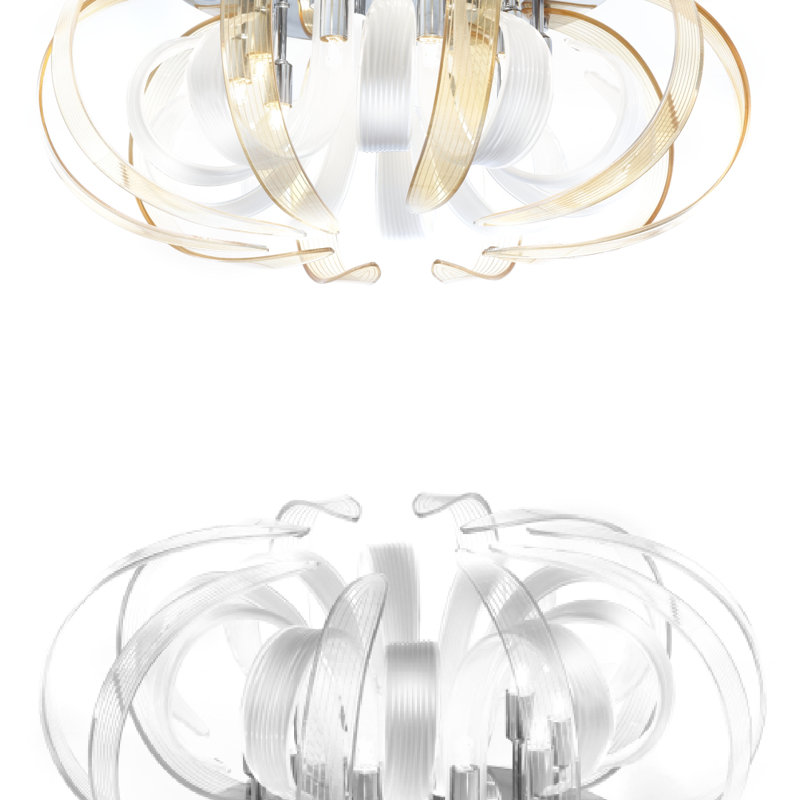 Willett Acrylic Flush Mount, White and amber