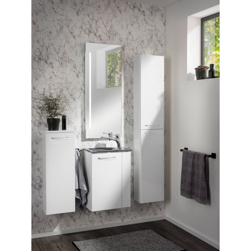 Bathroom Furniture Suite, White/Black