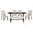 6-Piece Farmhouse Dining Table Set 72" Wood Rectangular Table, 4 Upholstered Chairs with Bench-1277618492