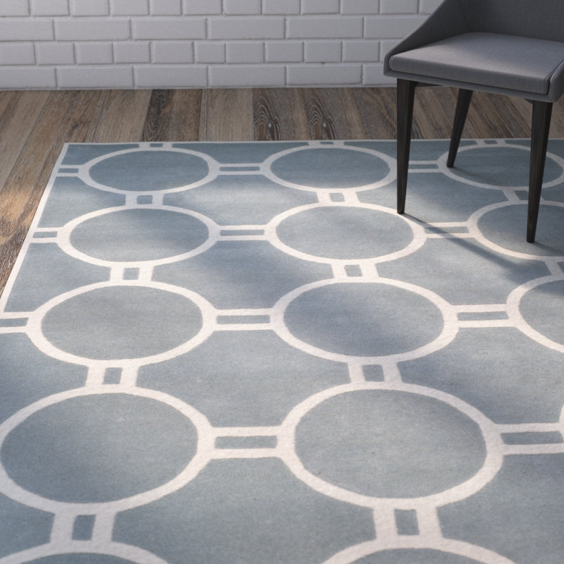 Teresita Hand Tufted Wool Geometric Rug, Rectangle 6' x 9'