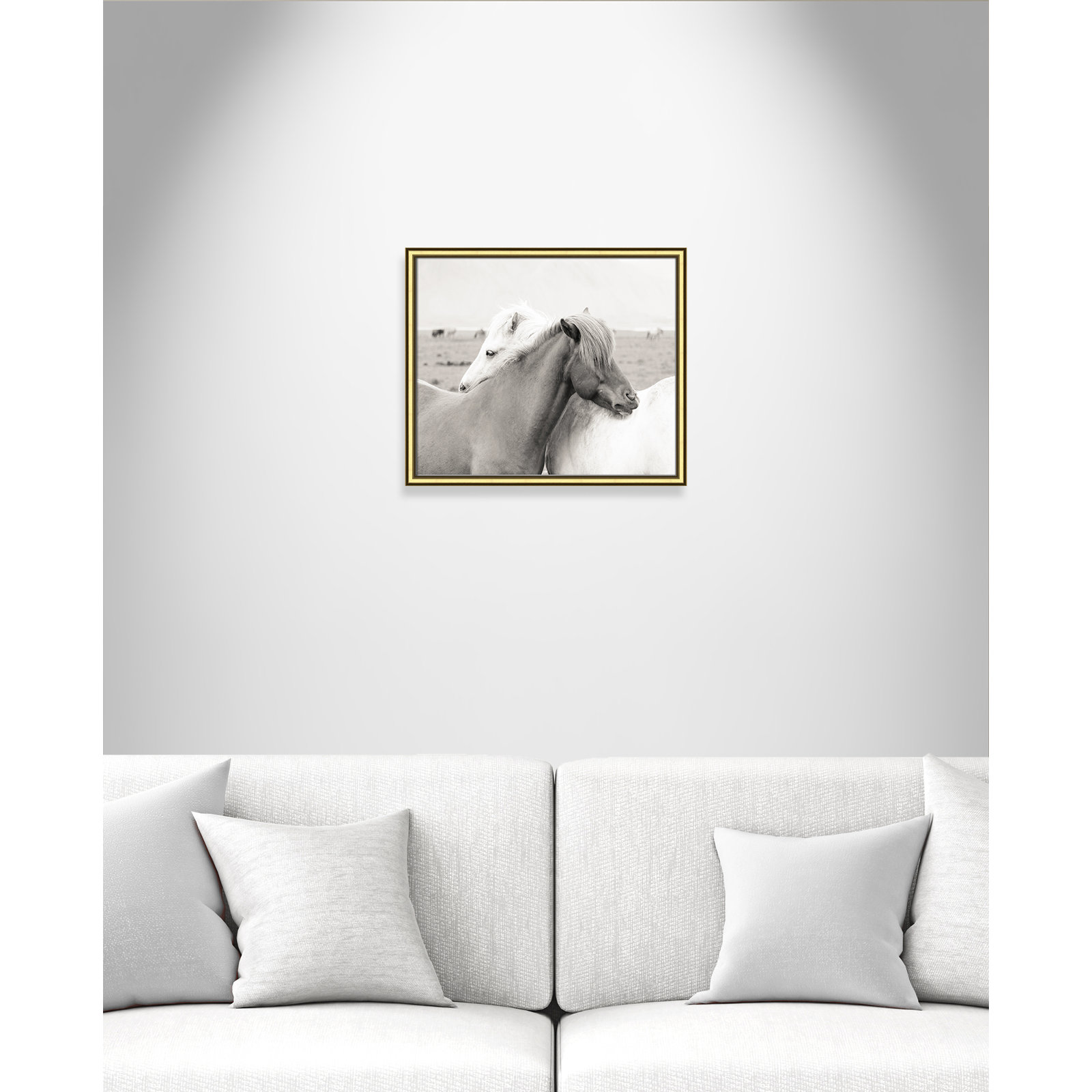 Melanie "Icelandic Meadow Horses" Print, 17.25" H x 20.25" W x 0.88" D, Gold Framed