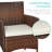  3-Piece Outdoor Wicker Conversation Patio Bistro Set, W/ 2 Chairs, Table-22106504-22106501