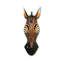 Masque de girafe africain tribal en bois sculpté à la main sur plaque murale-92402692