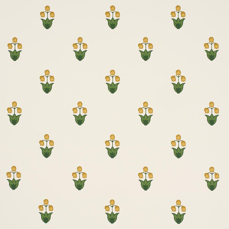 Moira Floral Roll, Ivory/Yellow/Green