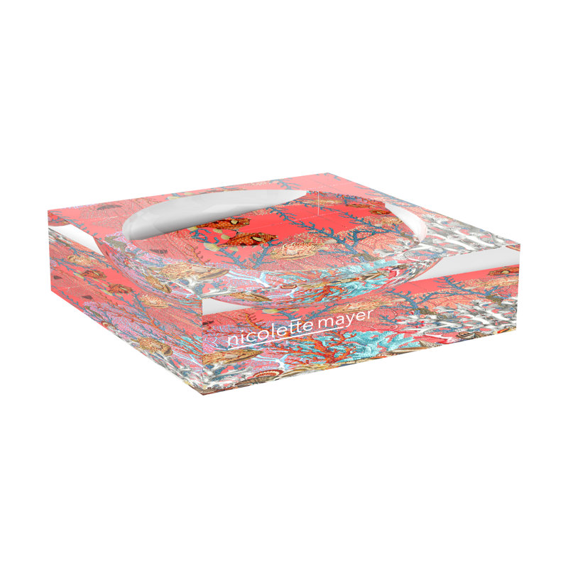 Fan Coral Reef Corallo Acrylic Candy Catchall Dish, 8"W x 8"D x 2"H