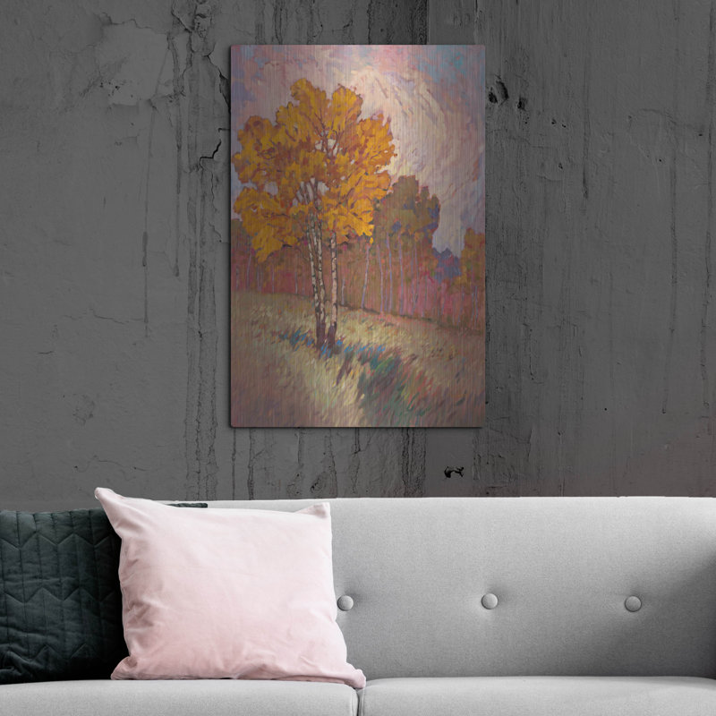 Art mural en métal luxueux «Tree Line 1» par Graham Reynolds, 24 po x 36 po, H 36 po x l 24 po