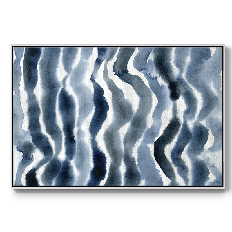 Vraie vague bleue II, H 27 po x l 41 po x P 2 po, Blanc