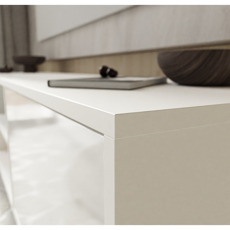 Alfie-James Unfinished TV Stand for TVs up to 78", White