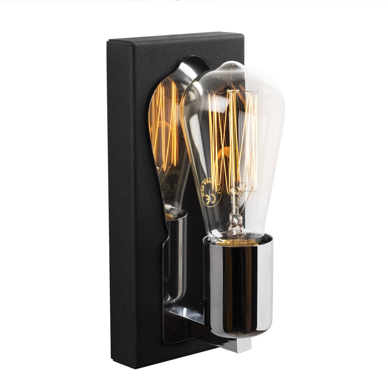 Modern Metal Wall Lamp, Black Finish, 3.5 x 3.9 x 8.3 inches | E27 Socket, Max 40W | IP20 Rated, Stylish Novelty Design for Living Room, Bedroom, or Office | Durable Construction and Elegant Look
