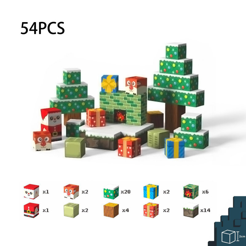 Merry Christmas Theme Children Magnetic Building Blocks Toy Set