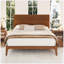 Lit plateforme en bois de bambou de taille moyenne Mid-Century 12 po avec lattes de bois et support en métal, aucun sommier nécessaire
