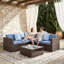 Ensemble de sièges de patio sectionnels en osier Fardin pour 5 personnes avec coussins-1270250503