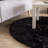 Diller Black Faux Fur Machine Washable Shag Fluffy Area Rug-597742421