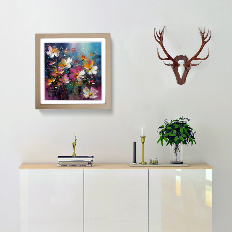 Cosmos Expressionism - Framed Print, Oak