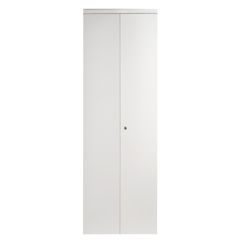 Porte pliante encastrée en bois manufacturé apprêté, 24 po x 80 po, Chrome apprêté