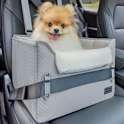 Dog Car Booster Seat For Small Dogs, Black Plush & Cosy Pet Travel Bed With Storage Pocket, Washable & Scratch Proof Pet Car Bed For Back And Front Seat, Comes With A - View #8