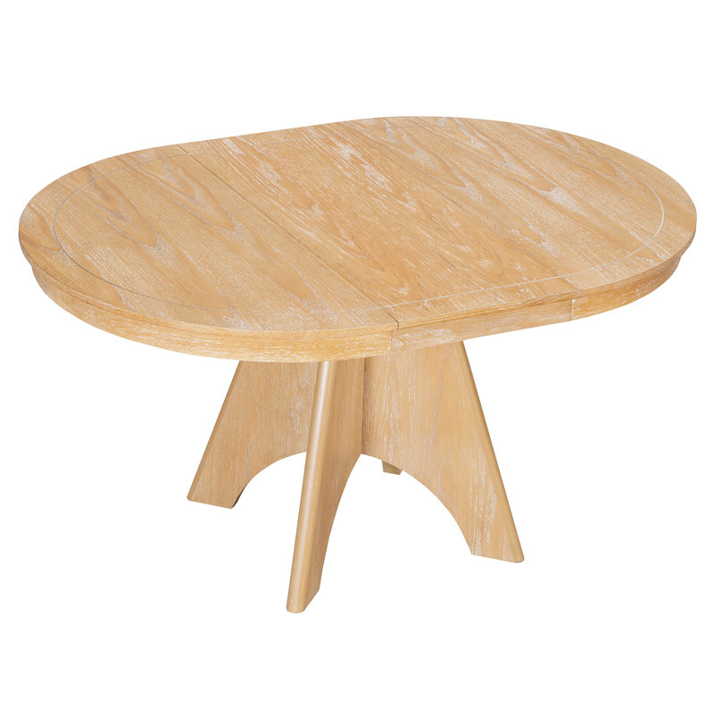Table de salle à manger extensible rétro pour table de cuisine rustique de style rustique pour 4-6, 42 à 58 pouces avec finition patinée et pieds croisés robustes