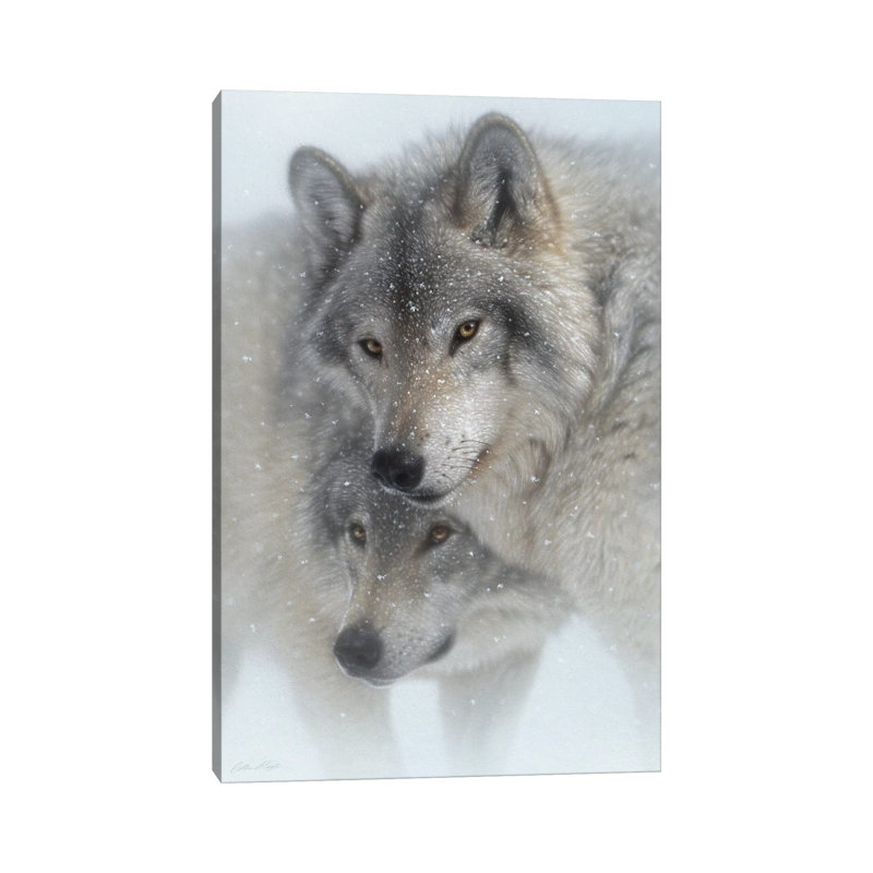 Wild Devotion - Gray Wolves, Canvas, 18" H x 12" W x 1.5" D