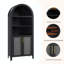 Bibliothèque de 63 po avec portes et décor en rotin, armoire de rangement ouverte à 5 niveaux pour bureau personnel-1117117614