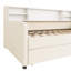 Lit plateforme simple tapissier avec rangement et tiroirs, beige