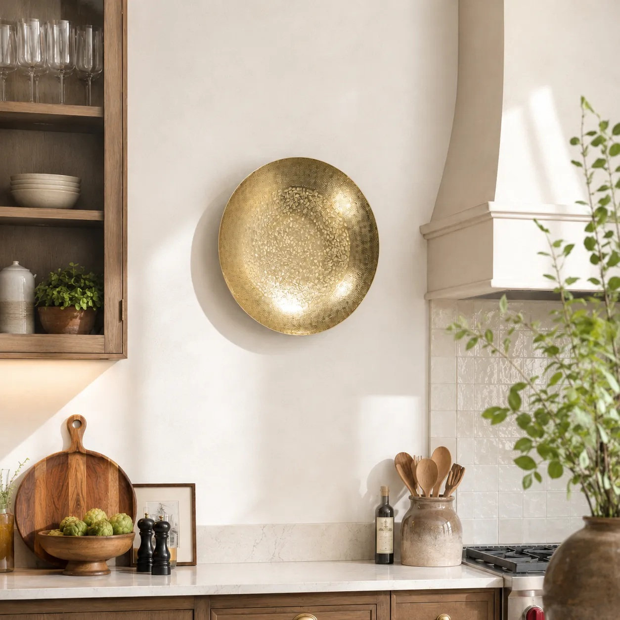 Fontana Decorative Bowl, 3" H x 17" W x 17" D, Gold