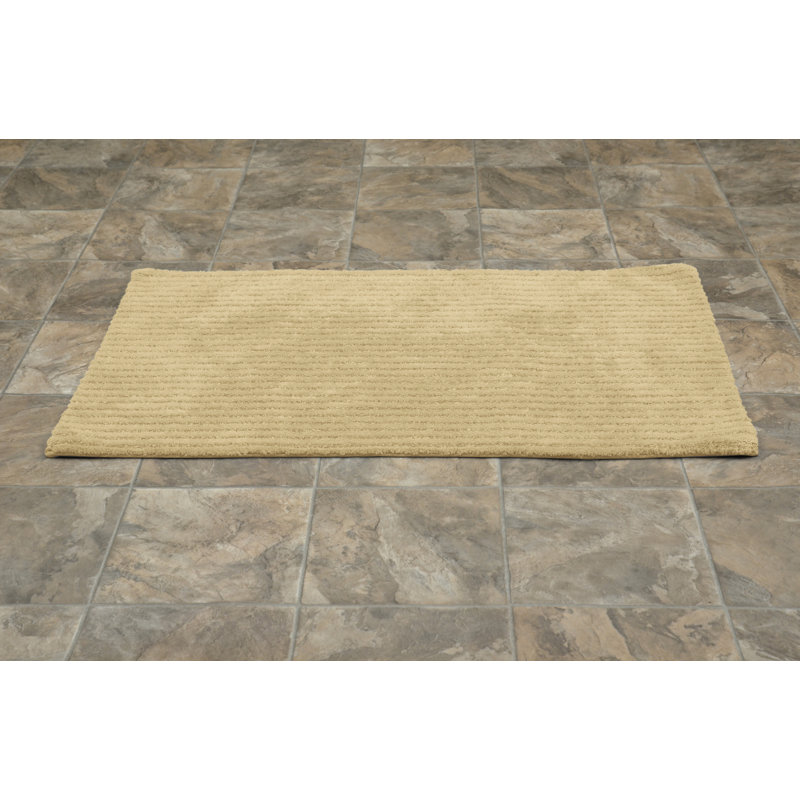 Viridian Nylon Bath Rug with Non-Slip Backing, Linen, 24" x 40"