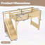 Lit mezzanine simple en bois massif avec garde-robe intégrée, rangement et tablettes à côté, garde-corps pleine longueur et escalier, aucun sommier nécessaire, naturel-1076234578-1076234579