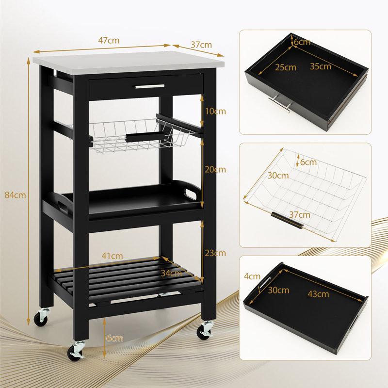Amat Bar Cart, Black