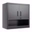 Armoire de rangement murale en métal avec porte verrouillable et 1 tablette 1 tiroir ouvert