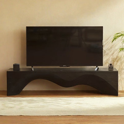 Meuble télé en bois massif noir Creative Design Sense