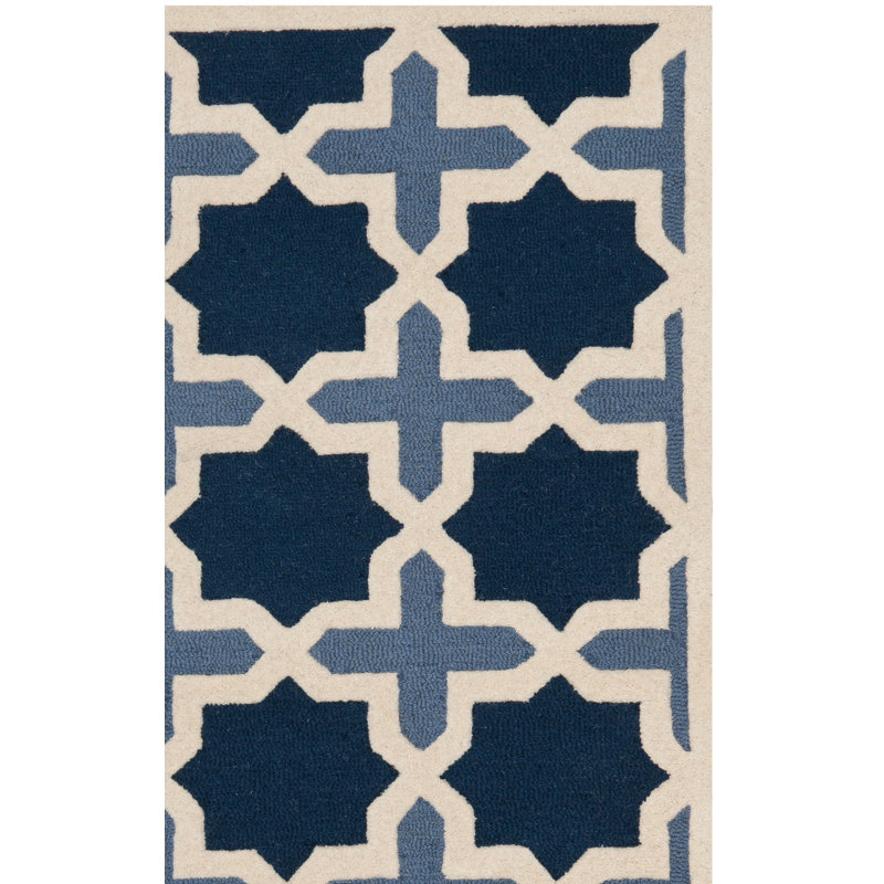Igna Hand Tufted Wool Geometric Rug, Rectangle 8' x 10'
