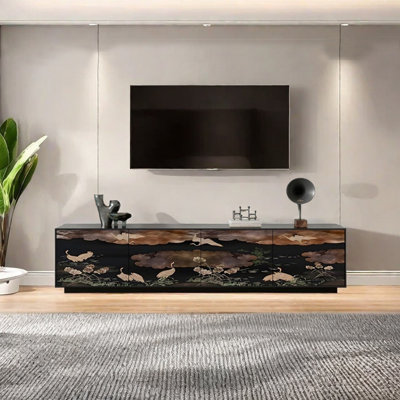 Pine Wood TV Stand with Ample Storage by Orxva Galaxy