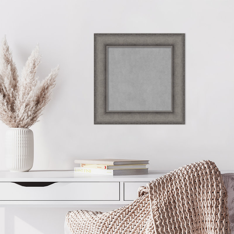 Tableau magnétique encadré en béton bruni Keeton, 16" H x 16" W