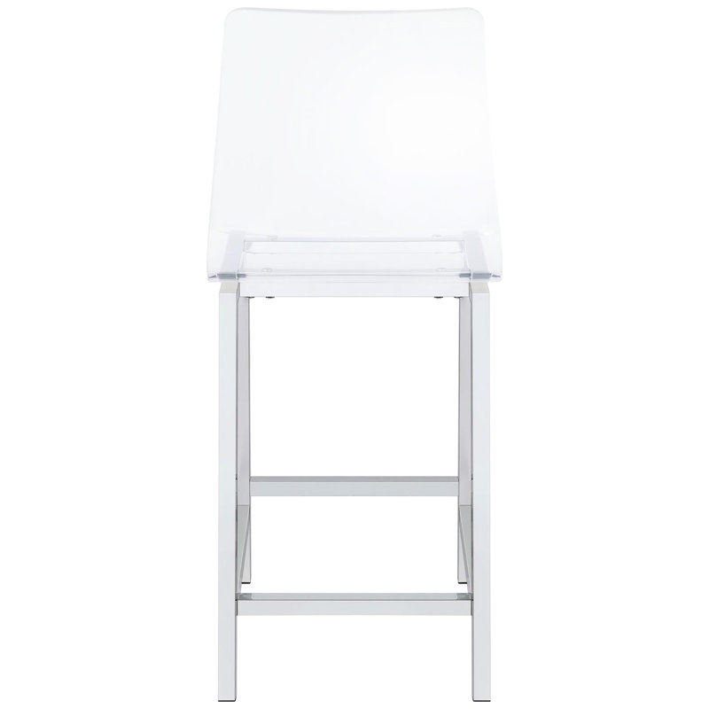 Tabourets de bar transparents (de 2) - Acrylique pour une maison élégante, 2 chaises de comptoir modernes avec dossier stable et repose-pieds pour salle à manger