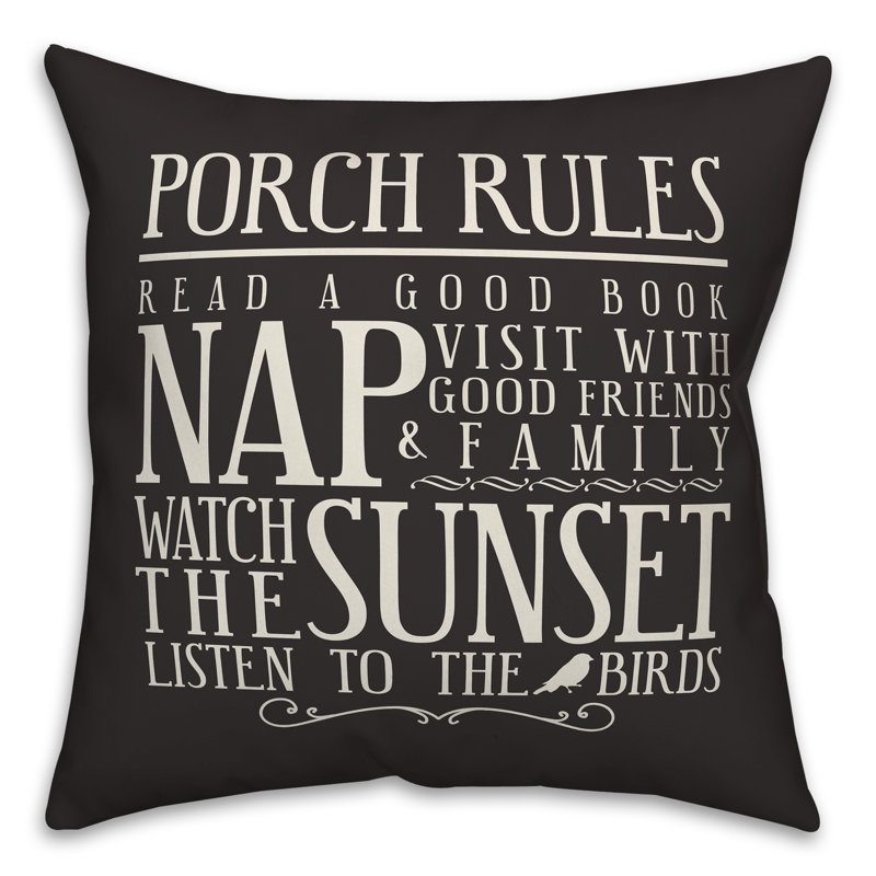 Outdoor Reversible Throw Pillow, Black