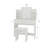 One Drawer Dresser Vanity Table With Adjustable Mirror, Storage For Beauty Items, Comfortable Stool, Compact And Stylish, Ancient White Finish, Particle Board + , 35.63 In Depth Mirror Table, Ample