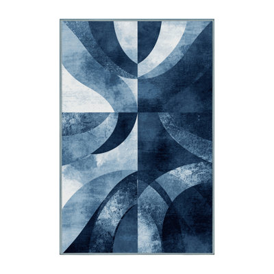 Tapis bleu moelleux et moelleux Evart Bold & Eclectic