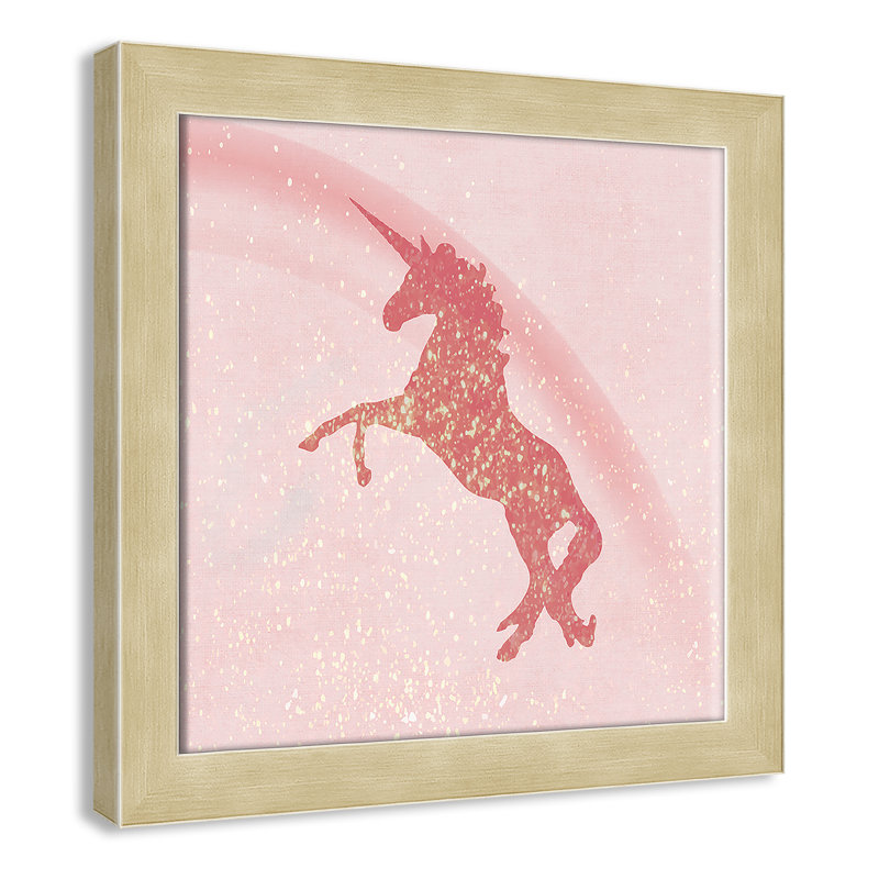 Paillettes licorne 2, H 14 po x l 14 po x P 0,63 po, Encadré plat argent