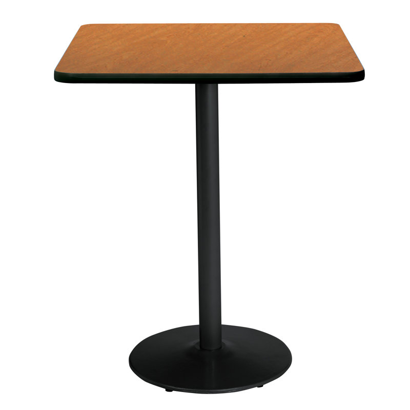 Mode Square Breakroom Dining Table, Black, Medium Oak, 42" H x 36" L x 36" W
