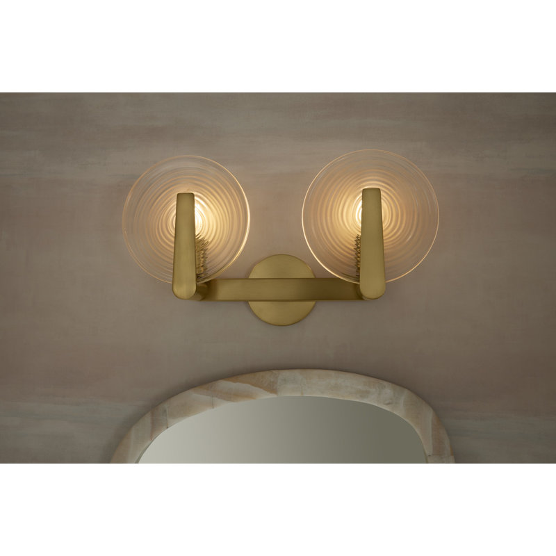 Hint Two-Light Sconce, Brushed Brass