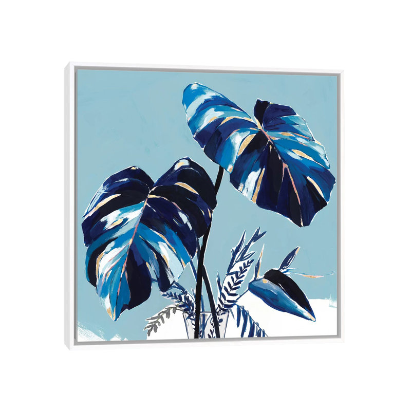 «Villa Palms II» par Isabelle Z - impression d'art graphique, Toile blanche encadrée, H 37 po x l 37 po x P 1,5 po
