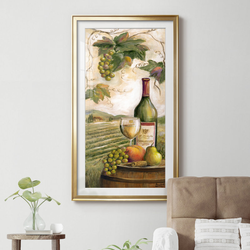 Wine Country - impression encadrée sur papier, Papier doré, H 22,5 po x l 42,5 po x P 1,5 po