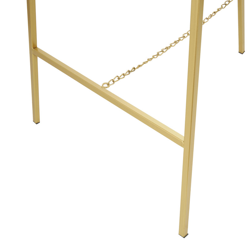Cole & Grey Gold Metal Tall Adjustable Floor 3 Tier Display Easel 20" x 18" x 56", Gold