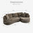 Boneless Chaise Curved Corduroy Sectional Sofa, Extra Large Deep Seats, Modular Layout, No Assembly-329000104-329000106