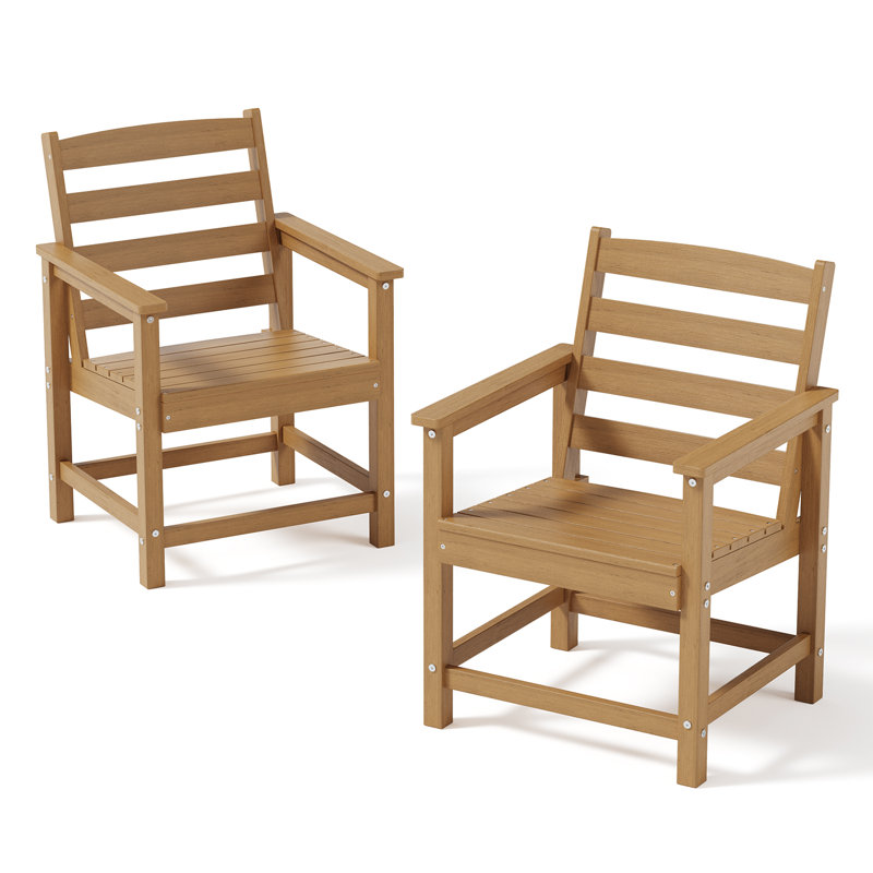 Chaise d'appoint d'extérieur (ensemble de 2), Brun
