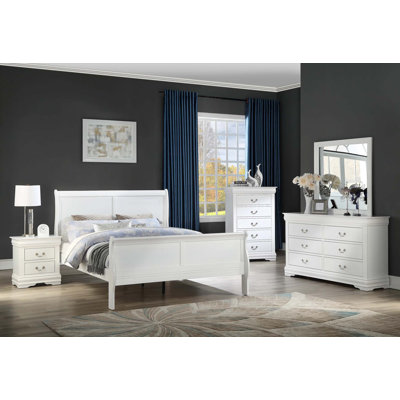 1pc Table de chevet blanche Louis Philippe