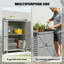 Outsunny Wooden Garden Shed, Garden Tool Storage Shed, Double Doors, Grey