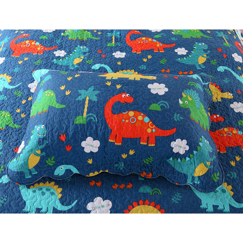 P-kl1804 Dinosaur Quilt Cotton Abstract Quilt, Twin Quilt + 1 Sham