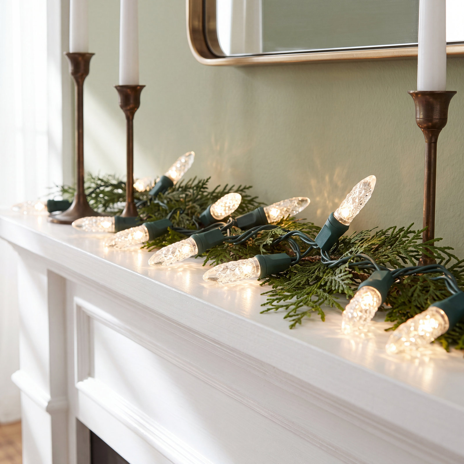 24' 70-Light LED Christmas String Lights, Warm White